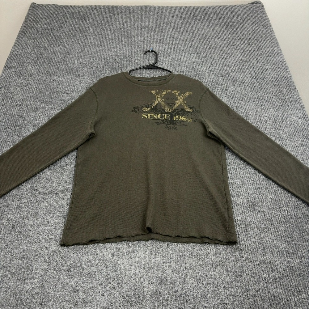 Urban Up T Shirt Mens XL Green Cotton Waffle Knit Graphic‎ Eagle Y2K Streetwear